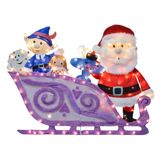 Rudolph the Red-Nosed Reindeer & the Island of Misfit Toys 42" Santa & Sleigh 2D Pre-Lit Yard Art
